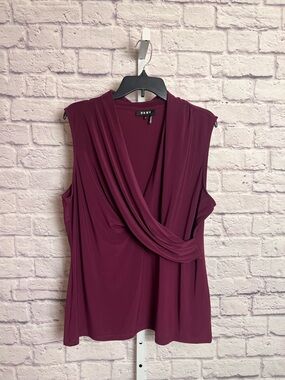 DKNY Sleeveless Faux Wrap Top size XXL